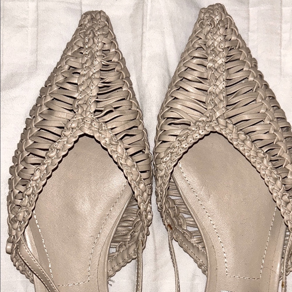 NEW!!! Zara Tan Flats Elegant Slingback Loafers